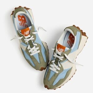 New Balance Unisex 327 Dark Olivine Chrome Blue Sneakers